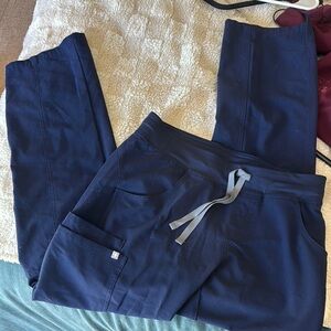 Figs Blue Cargo Pants with Elastic Waistband